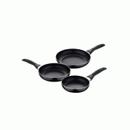 San Ignacio Set de 3 poêles (16,20,24 cm) en aluminium pressé, compatibles induction Navy Black - Q3260