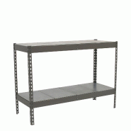 SimonRack Rayonnage industriel, 900x1500x450 mm, 400 kg au point de flexion, 2 étagères métalliques, rayonnage garage, Gris/Galvanisé- Ecoforte -