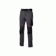 U-POWER Pantalon de travail Stretch multipoches Femme ATOM Gris/Fuchsia M - FR (42) - EU (48) - M gris multi-matériau 8033546443866