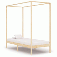 VidaXL Cadre de lit à baldaquin sans matelas bois massif 100x200 cm Modèle Yervessal - 283251