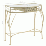 VidaXL Table d'appoint Style français Métal 82 x 39 x 76 cm Doré Modèle Nova Line - 245936XL