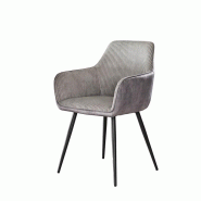 Vivabita Matelpro - Lot de 2 fauteuils modernes en tissu côtelé Riblet - Argent - 3665367325820