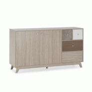 VS Venta-stock Buffet Maia 2 portes 4 tiroirs multicolores - gris Bois manufacturé I23123