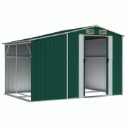 Abri de jardin vert 277x192,5x179 cm acier galvanisé Modèle AbriBasalte 134 - 8720845894870