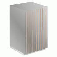 Angle de comptoir Vertigo T03 MDF naturel et gris alu 60x60x93 cm