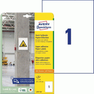 Avery Zweckform 20 étiquettes ultra-adhésives Laser blanches, format 210 x 297 mm (20 feuilles / cdt) - L7877-20