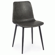 Chaise Kyra pu anthracite vintage 44 x 50 x 80 cm - par 2