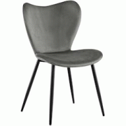 CLP Chaise de salle à manger Maika Anthracite/Velours - gris textile 326421 CLP Chaise de salle à manger Maika Anthracite/Velours - gris textile 326421