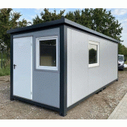 Conteneur aménagé 6×2,40 m - WC, douche et cuisine