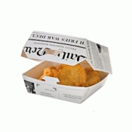 ECOLOMIQUE - 50 Pcs - Boîte burger carton "Journal" - 9,5 x 9,5 x 5 cm, emballage pratique - ECO210EATBS80 - blanc en carton ECO210EATBNEWS80 ECOLOMIQUE - 50 Pcs - Boîte burger carton "Journal" - 9,5 x 9,5 x 5 cm, emballage pratique - ECO210EATBS80 - blanc en carton ECO210EATBNEWS80
