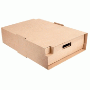 Etui traiteur carton brun ondulé 45,5x34x11,5cm - par 25