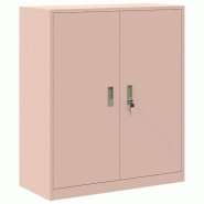Helloshop26 - Armoire de rangement moderne avec portes verrouillables 90 x 40 x 105 cm en acier laminé à froid rose 02_0054822 - rose acier 30002386