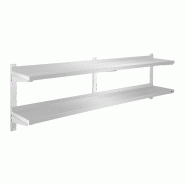 Helloshop26 - Étagère murale professionnelle 2 plateaux 180 cm acier inoxydable 14_0001546 - 3000187278985