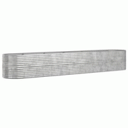 Helloshop26 - Jardinière bac lit surélevé plantes fleurs terrasse jardin de jardin acier enduit de poudre argenté Argent 02_0039705 - 3000218544553 Helloshop26 - Jardinière bac lit surélevé plantes fleurs terrasse jardin de jardin acier enduit de poudre argenté Argent 02_0039705 - 3000218544553