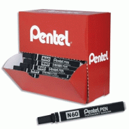 Pentel Pack éco de 30+6 marqueurs permanents Pen N60, pointe biseau 5,7 mm, encre noire - 3474372220590