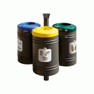 Poubelle d'extérieur de tri sélectif avec poteau 40 litres