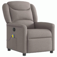 VidaXL Fauteuil de massage inclinable Taupe Tissu Modèle Herveline - 8721158336194