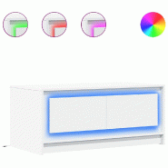 VidaXL Table basse avec lumières LED blanc bois d'ingénierie Modèle Parfait Royale - 851984