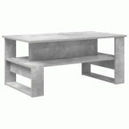 VidaXL Table basse Gris béton 90 x 50 x 40 cm Bois d'ingénierie Modèle Atlas Focus Pro - 8000215