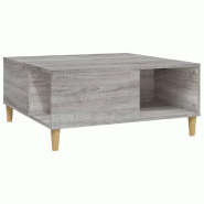 VidaXL Table basse sonoma gris 80x80x36,5 cm bois d'ingénierie Modèle Patio Celeste Plus - 821098