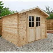3363 - abri de jardin en bois massif 9m² plus - madriers 28mm gardy shelter