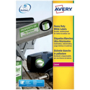 480 étiquettes adhésives ultra résistantes coloris blanc L4773 Avery, la boîte 480 étiquettes adhésives ultra résistantes coloris blanc L4773 Avery, la boîte