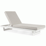 Bain de soleil simple inclinable Infin blanc WG20 72 x 195 x 95 cm - par 2