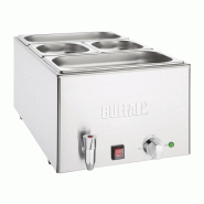 Bain-marie électrique - 2 bacs GN 1/3 et 2 bacs GN 1/6 inclus - avec robinet de vidange | Buffalo