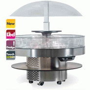Buffet réfrigéré avec LED ultra design - look futuriste - capacité 20 bacs - structure inox et plexiglass Buffet réfrigéré avec LED ultra design - look futuriste - capacité 20 bacs - structure inox et plexiglass