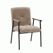 Chaise d'appoint / Chaise de salle à manger Lifea Flex, tissu, dossier rabattable, marron, hjh LIVING - marron polyester 729518