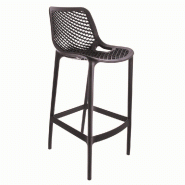Chaise haute empilable d'extérieur Air en polypropylène  coloris noir - par 4