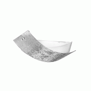 Gea Luce Camilla - Plafonnier Argenté 2Xe27 Max 2X70W Ip20 - Applique Moderne Avec Diffuseur En Verre Argenté Et Cadre Blanc 63,5X39Cm - CAMILLA P/M