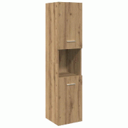 Helloshop26 - Armoire de salle de bain suspendue moderne rangement spacieux 30 x 30 x 130 cm en bois d'ingénierie chêne artisanal 02_0050806 - Bois