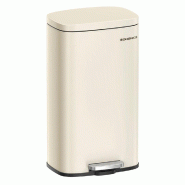 Helloshop26 - Poubelle de cuisine à pédale en acier inoxydable seau intérieur en plastique volume 30 litres fermeture en douleur 12_0007203 - 30002