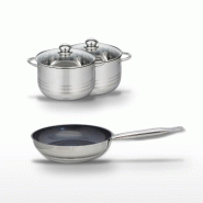 Lot Poêle 28cm & 2 Faitouts 20/24cm Elo Profi Therm Platinum - gris inox 3176239989212