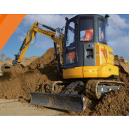 Mini-pelle - excavatrice avec débattement arrière nul - avec une flèche et un balancier plus robustes - Liugong 9035 E ZTS