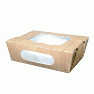 Nvase Ecolomique - 30 Pcs - Boîte salade carton kraft brun - 900 ml, 16,6 x 11,8 x 5 cm - ECO210BOXSD751 - marron en carton NVS210BOXSD751