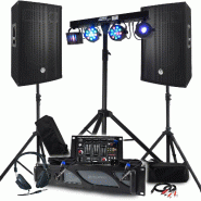 Pack Sono BM SONIC 4400W Amplificateur 3000W, Enceintes Passives 15" Table de Mixage, Euphoria Portiques + 48 effets lumière - 3666638038227