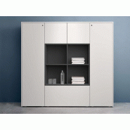 Armoire mi-haute avec niche et tiroirs L184 H170 cm About Office Armoire mi-haute avec niche et tiroirs L184 H170 cm About Office