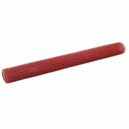 Vidaxl grillage acier avec revêtement en pvc 10x1,5 m rouge 143672