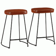 VidaXL Tabourets De Bar Lot De 2 Marron Foncé 41x29x62 Cm - 358925