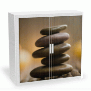 Armoire à rideaux avec décor Zen - EasyOffice. - Zen, Basse_0