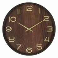 Atmosphera Pendule murale en bois Marron Tonka et verre D 38 cm - marron 3560232850196 Atmosphera Pendule murale en bois Marron Tonka et verre D 38 cm - marron 3560232850196