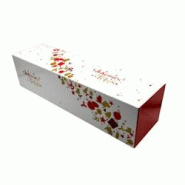 Boîte à bûche décor Corne d'abondance 400x110x110 x20 JORIDEAL - rouge en carton 3660761011607 Boîte à bûche décor Corne d'abondance 400x110x110 x20 JORIDEAL - rouge en carton 3660761011607