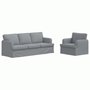 Canapé 2 pcs Gris clair 144 x 80 x 85 cm tissu Modèle Aero Terrasse - Matériau naturel 8721364374911