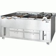 Churrasco professionnel à charbon de bois - grilles rotatives inox - capacité jusqu'à 33 poulets Churrasco professionnel à charbon de bois - grilles rotatives inox - capacité jusqu'à 33 poulets