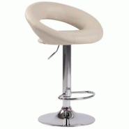 CLP Tabouret de bar Olinda en similicuir Crème/Chrome - beige polyester 312892 CLP Tabouret de bar Olinda en similicuir Crème/Chrome - beige polyester 312892