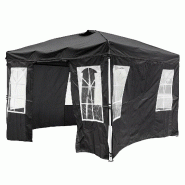 COSTWAY Pavillon pop-up 300x300cm, réglable, avec 4 parois latérales, sac et sacs, tente de fête portable. - noir métal ZB35958PW