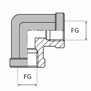 Coude femelle gaz cylindrique x femelle gaz cylindrique 90° - 1/8' , 8.56