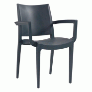 Fauteuil CAMELIA en polypropylène style contemporain pour extérieur - TIGAONE - gris 3701680313028